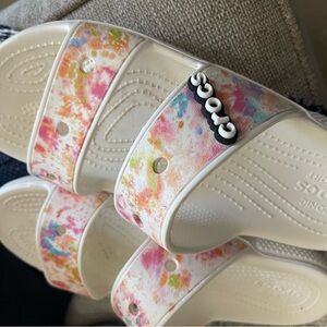 CROCS Cream Tie-Dye Multicolor Classic Slide